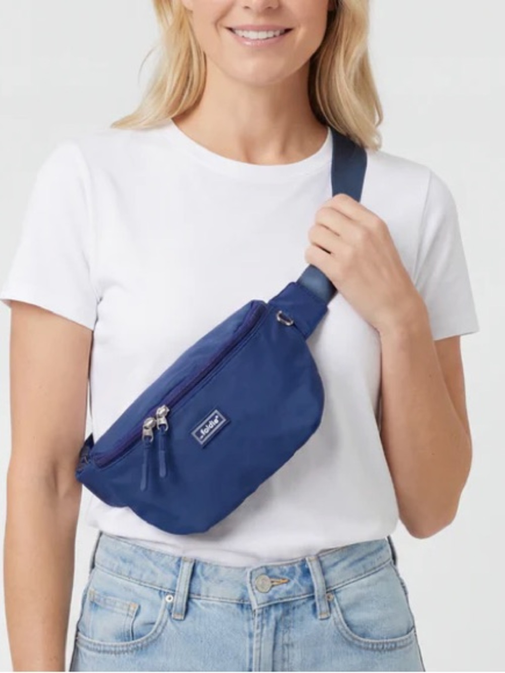 NWOT The Foldie Crossbody Bag in Navy Blue RFID Blocking